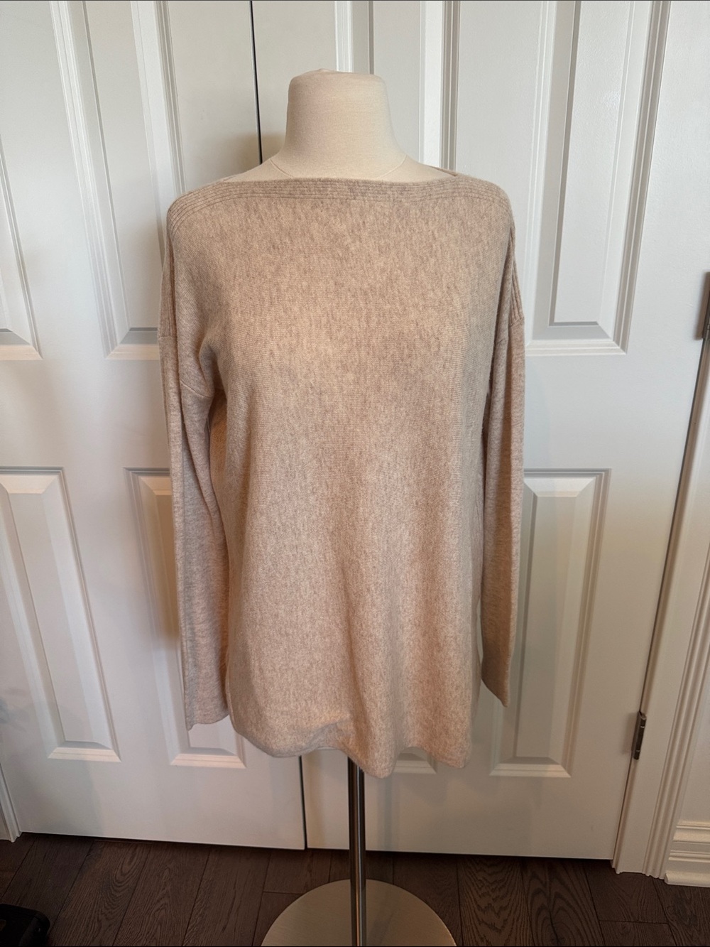 Vince Cream Boatneck Long Sleeve Sweater
